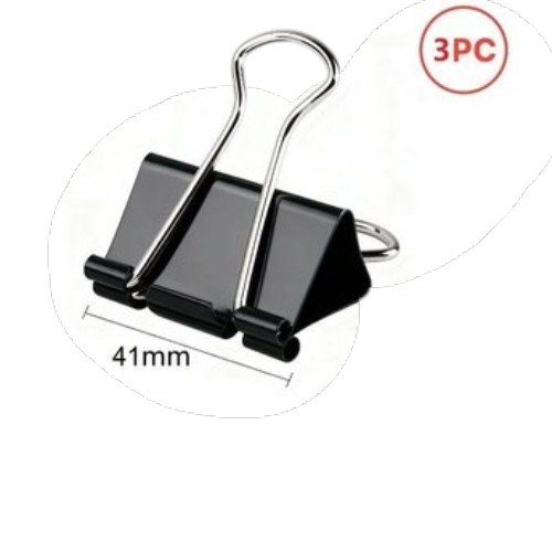 Clip Metálica Negra de 41mm para Sujeción de Documentos por mayor - Útiles Escolares por mayor