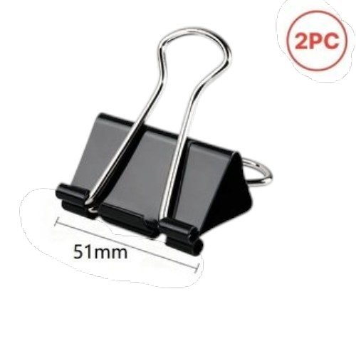 Clip Metálica Negra de 51mm para Sujeción de Documentos por mayor - Útiles Escolares por mayor