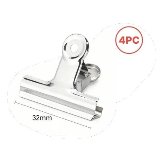Clip Metálica Niquelada de 32mm para Oficina por mayor - Útiles Escolares por mayor