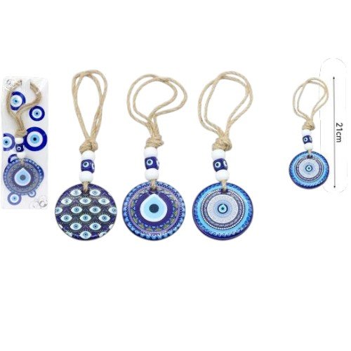 Colgante Decorativo Ojo Turco Azul de 6cm para Protección por mayor - Hogar por mayor