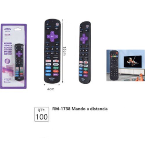 Control Remoto Universal Multimedia 1738 - Mando de Reemplazo Compacto 16cm por mayor - Electrónica por mayor