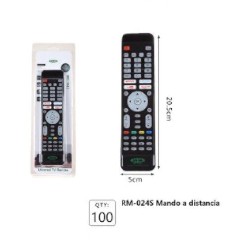 Control Remoto Universal Smart TV RM-024S - Mando de Reemplazo Multimedia 20.5cm por mayor - Electrónica por mayor