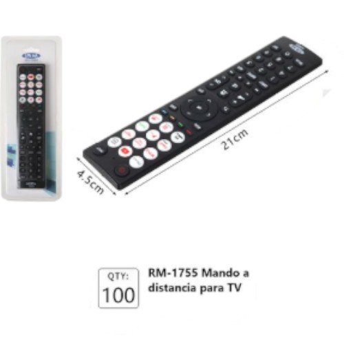 Control Remoto Universal Smart TV RM-1755 - Mando de Reemplazo Multimedia 21cm por mayor - Electrónica por mayor