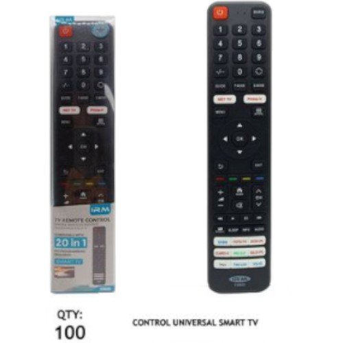 Control Universal Smart TV RM-1898 - Mando de Reemplazo Multimedia 20 en 1 por mayor - Electrónica por mayor