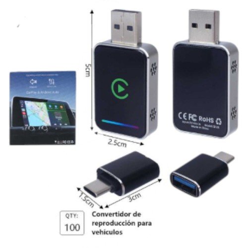 Convertidor de Juegos de Coche Q1Carplay - Adaptador Inalámbrico para CarPlay y Android Auto por mayor Electrónica por mayor