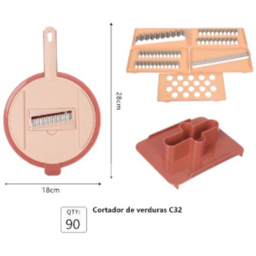  Cortadora de Verduras Manual con Juego de Cuchillas Intercambiables y Protector de Manos por mayor Hogar por mayor
