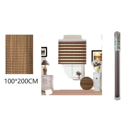 Cortina Roller Zebra 100x200cm Imitación Madera Café por mayor Hogar por mayor