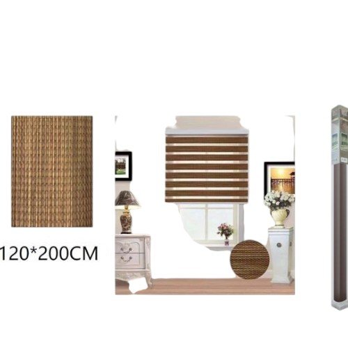 Cortina Roller Zebra 120x200cm Imitación Madera Café por mayor Hogar por mayor