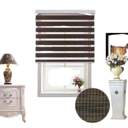 Cortinas Roller Duo Jaspeadas Café Oscuro por mayor Hogar por mayor