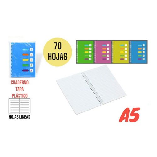 CUADERNO ESPIRAL A5 por mayor Útiles Escolares por mayor