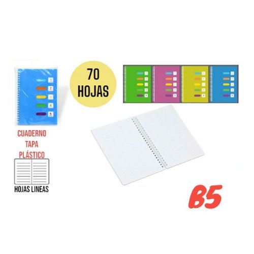 CUADERNO ESPIRAL B5 por mayor Útiles Escolares por mayor