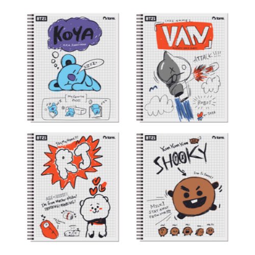 CUADERNO UNIVERSITARIO BT21 por mayor - Útiles Escolares por mayor