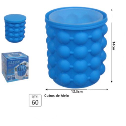 Cubitera de Silicona Circular con Tapa - Cubeta Multiuso Ahorradora de Espacio para Hielo por mayor Hogar por mayor