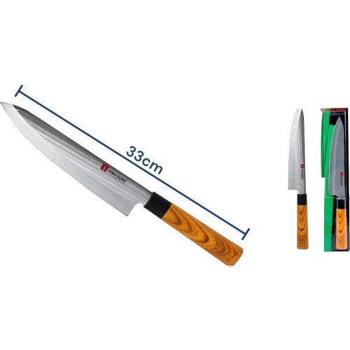 Cuchillo de Chef Profesional con Mango Estilo Madera - 33 cm por mayor Hogar por mayor