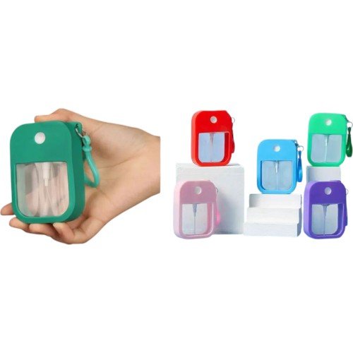 Dispensador de Alcohol y Perfume 38ml con Funda de Silicona y Gancho por mayor - Hogar por mayor