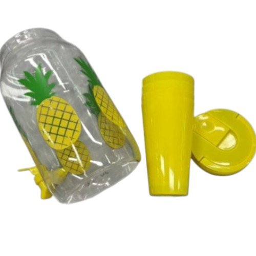 Dispensador de Bebidas de 3.8 Litros con Diseño de Piña, Grifo y Set de Vasos Apilables por mayor - Hogar por mayor