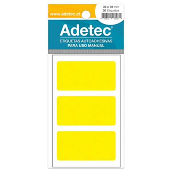 ETIQUETA AUTOADHESIVAS  AMARILLO 35 X 70 MM por mayor en Chile