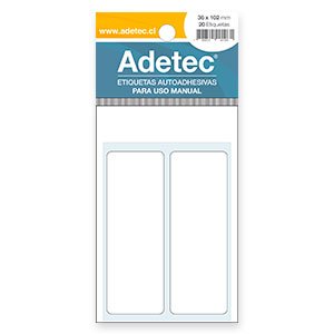 ETIQUETA AUTOADHESIVAS BLANCAS 36 X 120 MM por mayor en Chile
