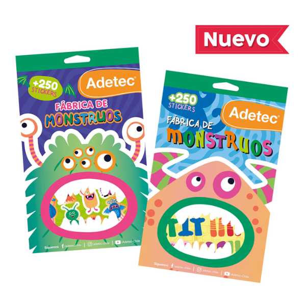 BLOCK DE STICKERS MONSTRUOS por mayor en Chile