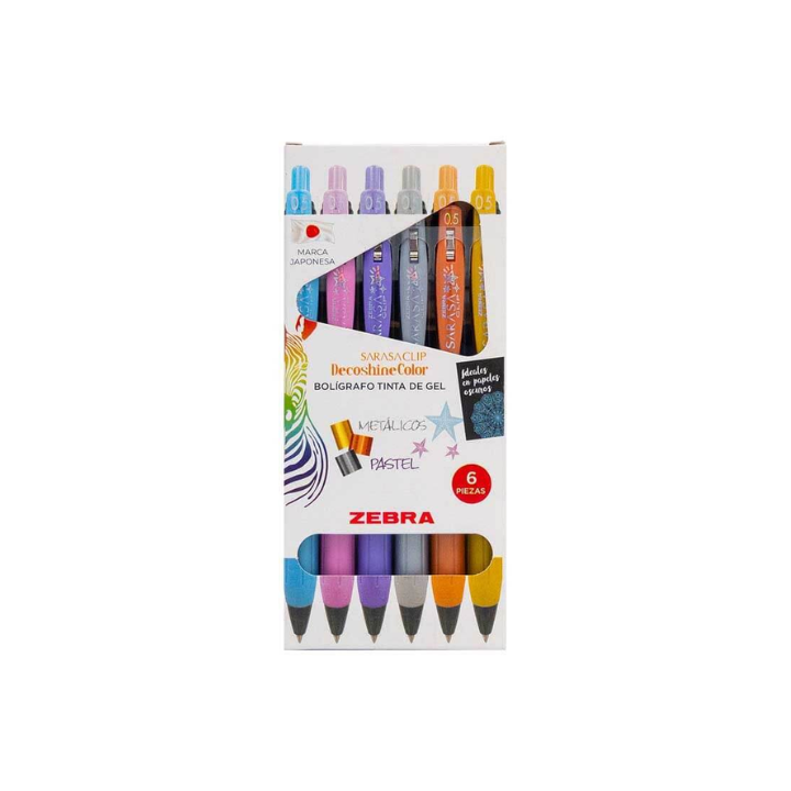 LAPIZ GEL 0.7 PASTEL-METALICO 6U ZEBRA por mayor en Chile