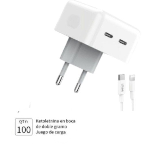 Enchufe de 40w + cable de datos pd