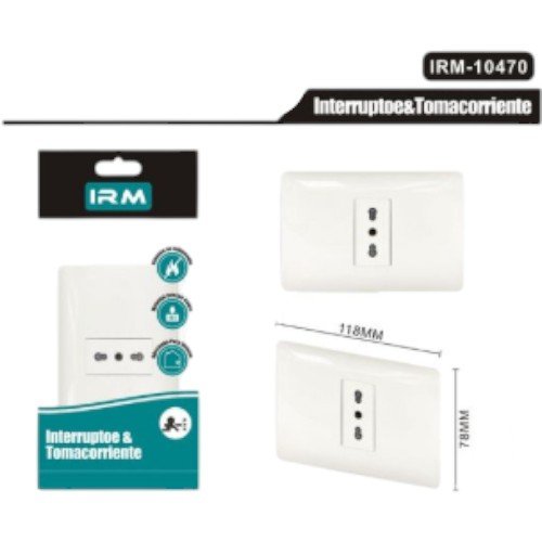 Enchufe Hembra Simple de Alta Capacidad IRM-10470 - Placa con Puerta de Seguridad Certificada 16A 250V por mayor - Electrónica por mayor