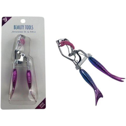 Encrespador de Pestañas Ergonómico con Diseño de Cola de Sirena y Acabado Metalizado por mayor Belleza por mayor