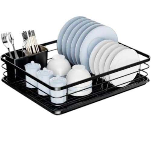 Escurridor de Platos de un Nivel en Acero Negro por mayor Hogar por mayor