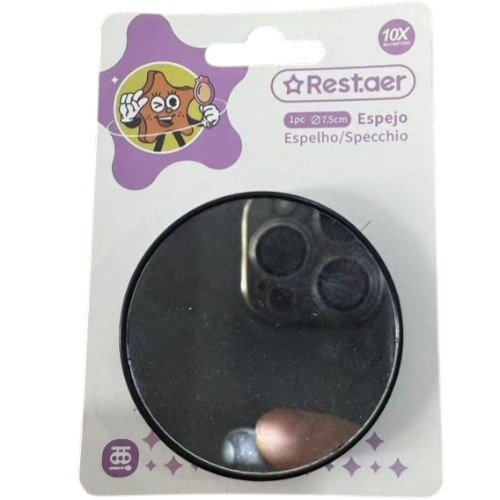 Espejo Circular de Alta Precisión con Aumento 10X para Rostro (7.5 cm) por mayor Belleza por mayor