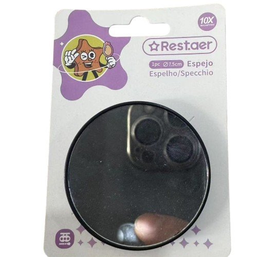Espejo Circular de Mano con Aumento 10X y Marco Protector (7.5 cm) por mayor - Belleza por mayor