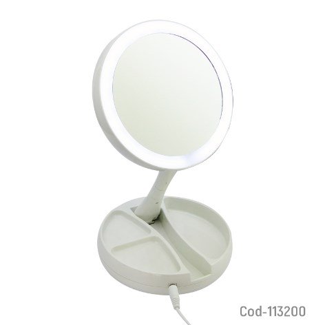 Espejo Con Luz Led Doble Cara, Ideal Maquillaje, USB Y A Pilas. por mayor - Electronica por mayor