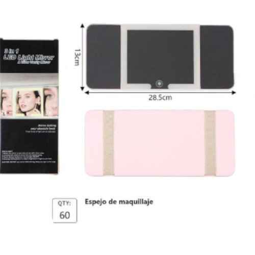 Espejo de Maquillaje LED 3 en 1 para Coche - Visera de Vanidad con Iluminación Ajustable por mayor - Electrónica por mayor