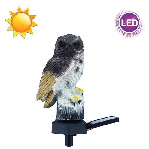 Estaca led solar diseño de lechuza para cesped en 2 colores. - 32.5 cm x 13 cm x 8 cm - Compras Aqui