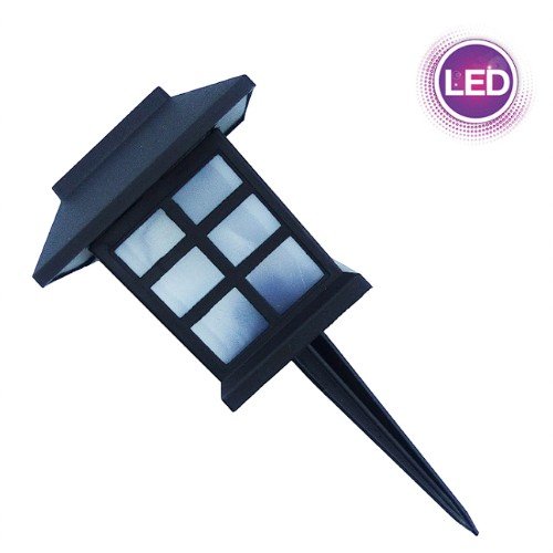 Estaca led solar en pvc por 6 unidades tipo farol - 20 cm x 8.3 cm x 8.3 cm - Compras Aqui