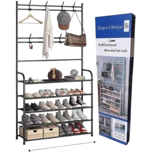 Estante Zapatero y Perchero Multifuncional de 5 Niveles por mayor Hogar por mayor