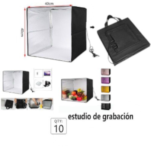 Estudio Fotográfico Portátil 40x40 - Mini Caja de Luz para Fotografía de Producto por mayor - Electrónica por mayor