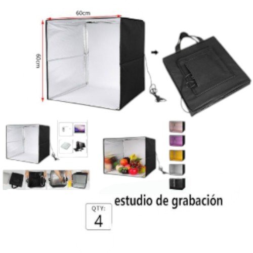 Estudio Fotográfico Portátil 60x60 - Caja de Luz Profesional para Fotografía de Producto por mayor - Electrónica por mayor