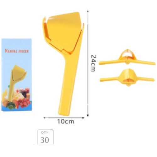 Exprimidor Manual de Cítricos y Frutas de Plástico Resistente - Diseño de Prensa Lateral (24cm) por mayor Hogar por mayor