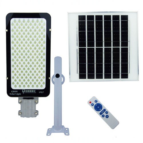 Foco Con Brazo Solar De 1200 Watt, 688 LED, Placa De Metal E Indicador De Carga Y Control Remoto. por mayor Electrónica por mayor