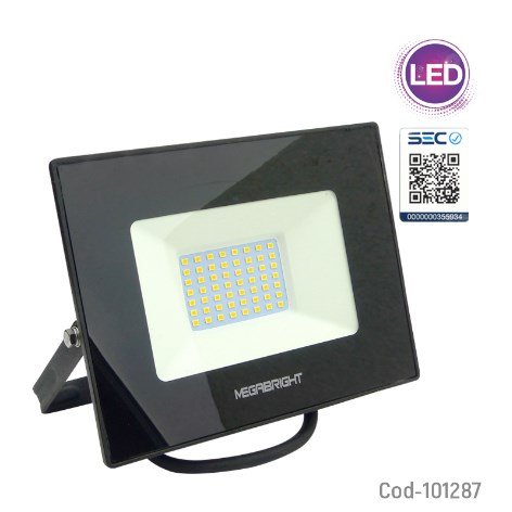 Foco LED 50W Halogeno, Luz Calida 3000K, Megabright, Certificado. por mayor Electrónica por mayor