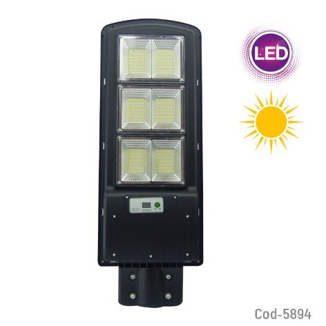 Foco Solar 168 LED, 120 Watt, Para Poste, 6 Placas, PVC, Sensor. En Caja. por mayor Electrónica por mayor