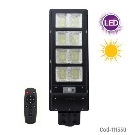 Foco Solar 280 LED, 240Watt, Para Poste, Con Sensor De Movimiento por mayor Electrónica por mayor