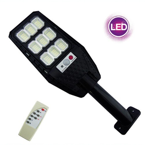 Foco Solar Con Brazo En PVC De 108 LED En 9 Placas Con Control Remoto. por mayor Electrónica por mayor