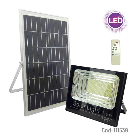 Kit Foco Solar 62 LED 40Watt, Luz fria, Con Control Remoto