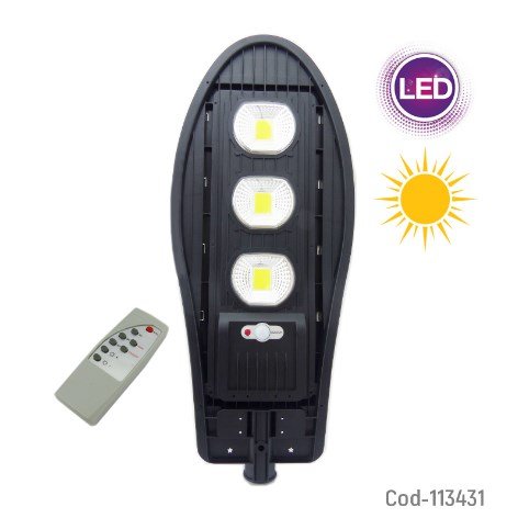 Foco Solar LED COB, 120W, 3 Placas, Con Control Remoto, Para Poste. por mayor Electrónica por mayor