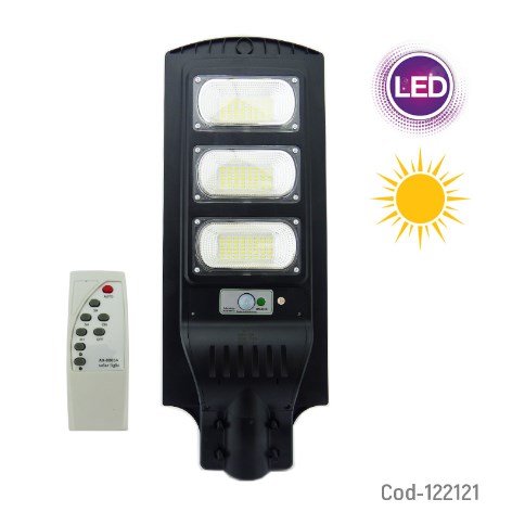 Foco Solar Para Poste, 90 Watt, 144 LED, 3 Placa, PVC, A Control Remoto. por mayor - Electronica por mayor