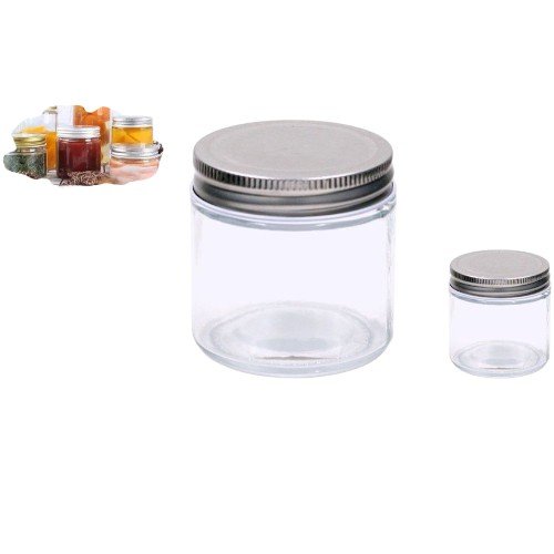 Frasco de Vidrio Cilíndrico de 180ml con Tapa de Aluminio por mayor - Hogar por mayor