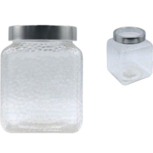 Frasco de Vidrio con Textura de Escamas 1300ml y Tapa de Acero por mayor Hogar por mayor