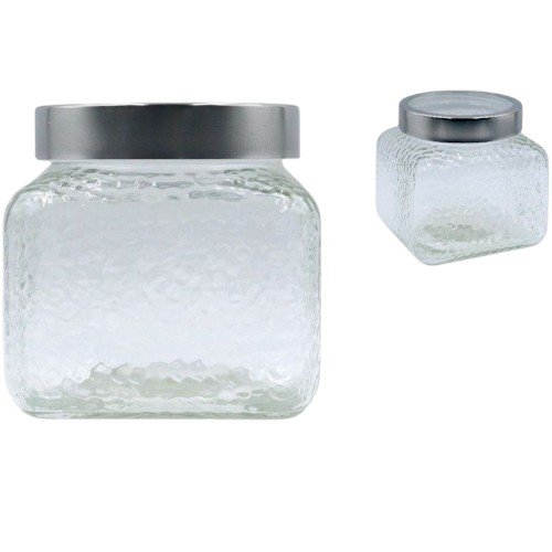 Frasco de Vidrio con Textura de Escamas 900ml y Tapa de Acero 900ml por mayor en Chile