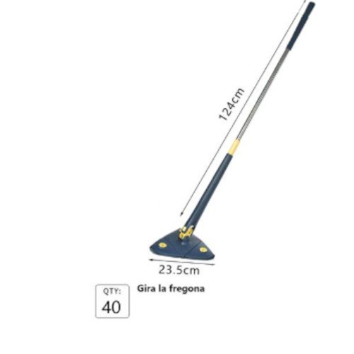 Fregona Giratoria Triangular con Palo Extensible de 124cm y Cabezal de 23.5cm por mayor - Electrónica por mayor